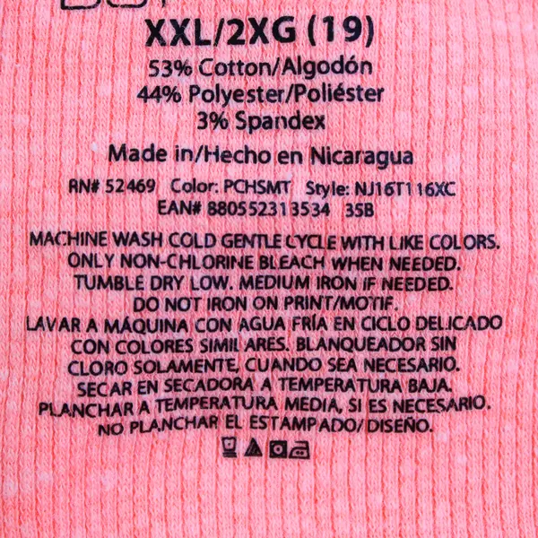 No Boundaries Coral Pink Long-Sleeved V-Neck T-Shirt Juniors' Size XXL 19