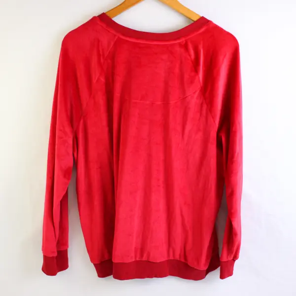 Secret Treasures Fuzzy Red Long-Sleeved Pajama Top Women's XL 16-18