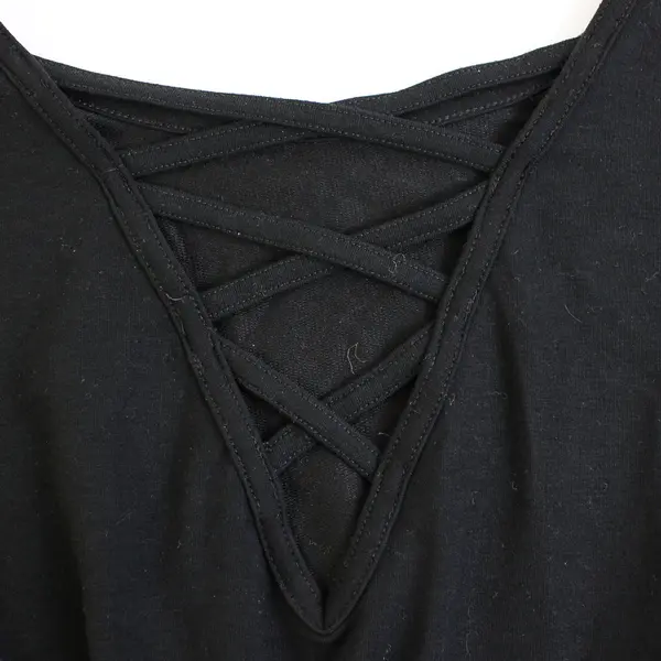 Danskin Now Solid Black Long-Sleeved Crisscross Back Top Women's Size XL 16-18