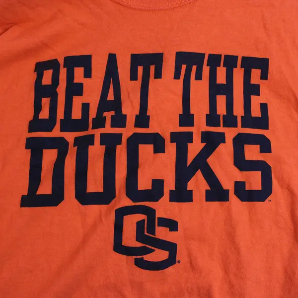 Gildan Oregon State Beat The Ducks Orange Short-Sleeved T-Shirt Men's Size Large