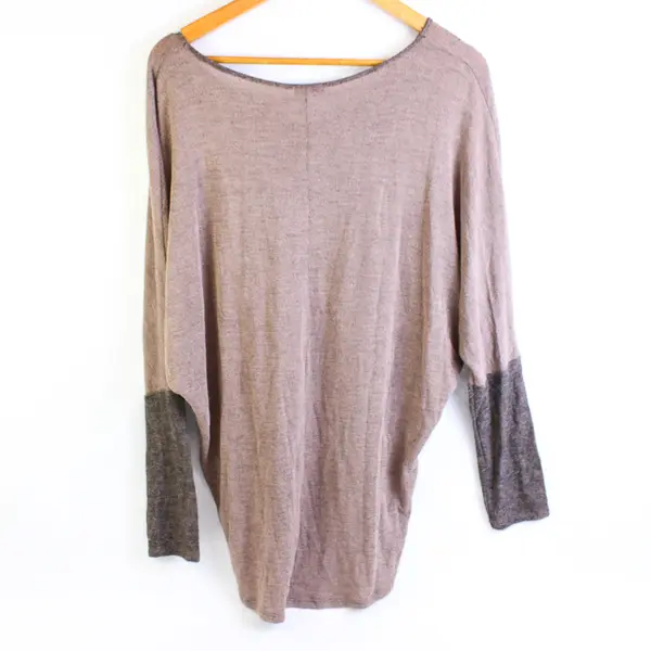 Siva Seventy Deluxe Brown Leopard Graphic V-Neck Sweatshirt Women's Large