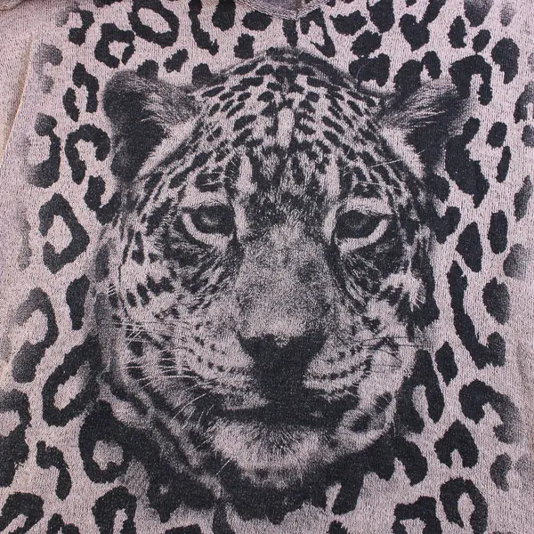 Siva Seventy Deluxe Brown Leopard Graphic V-Neck Sweatshirt Women's Large