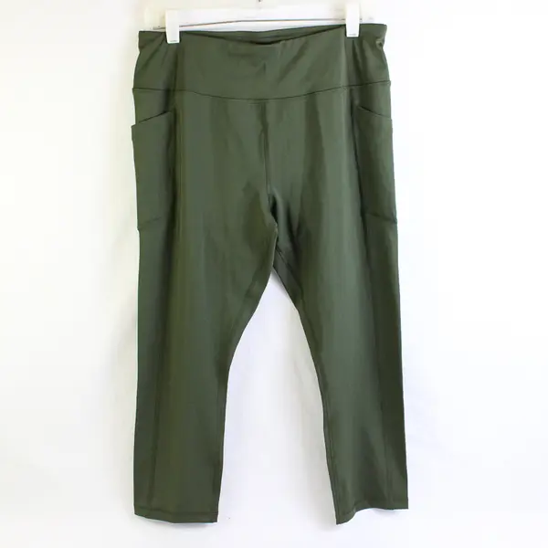 Avia Army Green Mid-Calf Leggings Women's Large 12-14