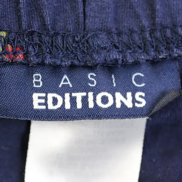 Basic Editions Cherry Print Navy Blue Capris Women's Size Small
