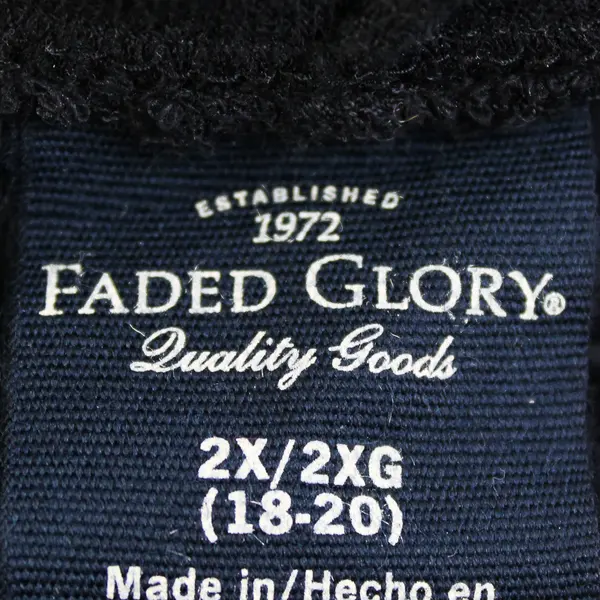 Faded Glory Black Full-Zip Hoodie Swimsuit Cover Up Women's 2X 18-20