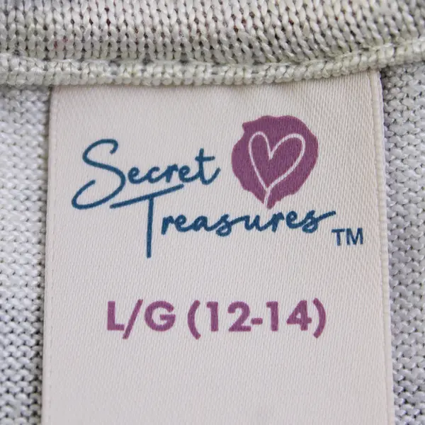 Secret Treasures Gray Camo Pink Rose Print Pajama Top Women's Large 12-14