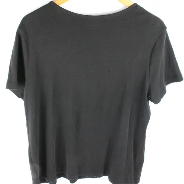 White Stag Solid Black Short-Sleeved Boat Neck T-Shirt Women's XL 16-18