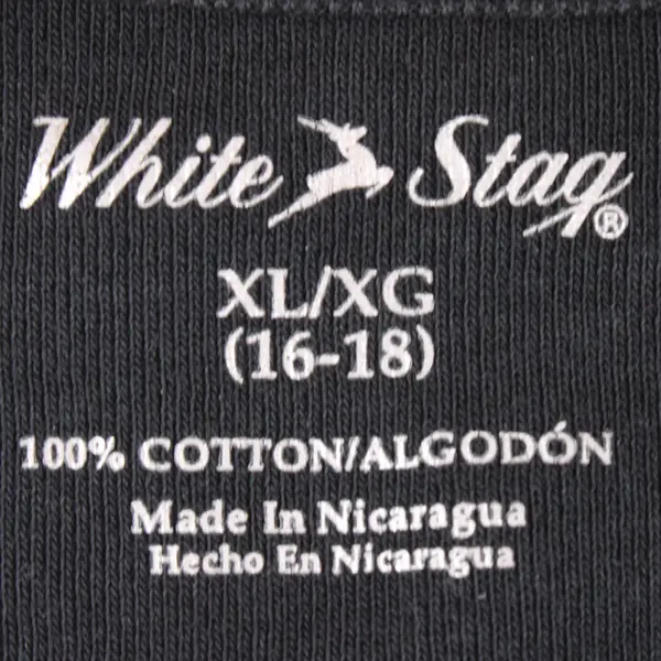 White Stag Solid Black Short-Sleeved Boat Neck T-Shirt Women's XL 16-18