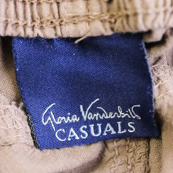 Gloria Vanderbilt Brown Drawstring Shorts Women's Size Small FLAWED