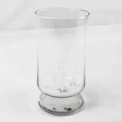 Clear Glass Cylinder Wide Mouth Vase with Plastic Flower Frog