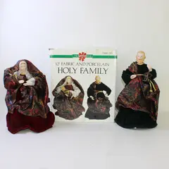 Traditions 12" Fabric/Porcelain Nativity Set Holy Family Mary Joseph Jesus