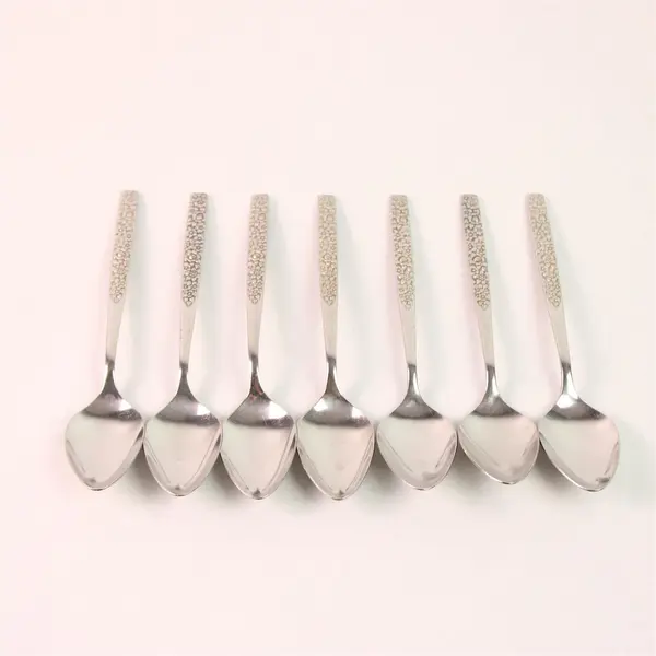 Lot of 7 Oneida Silver Montage Pattern Black Accent SS Teaspoons 6.25" Rare Find
