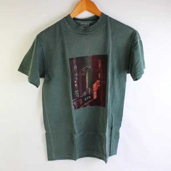 NWOT Vtg Oneita Adult S Dark Green Totem Pole Graphic Short Sleeve T-Shirt