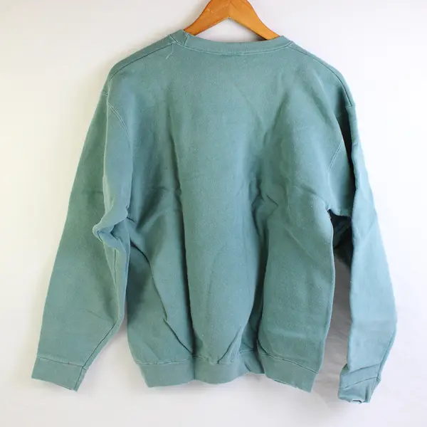 NWOT Vtg Comfort Colors Adult S Teal Tiger Graphic Crew Neck Pullover Sweater