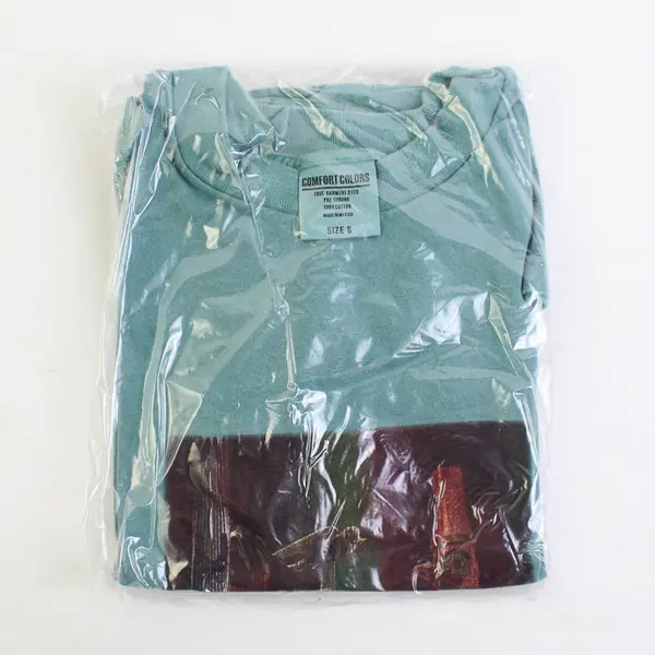 NWOT Vtg Comfort Colors Adult S Teal Totem Pole Graphic Short Sleeve T-Shirt