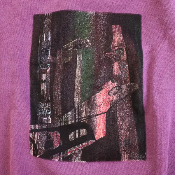 NWOT Vtg Comfort Colors Adult S Purple Totem Pole Graphic Pullover Sweater