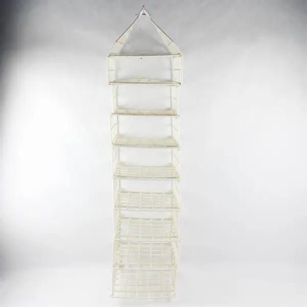 Hanging White Plastic Square Organizer 46" Long Closet Storage