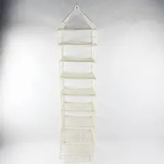Hanging White Plastic Square Organizer 46" Long Closet Storage