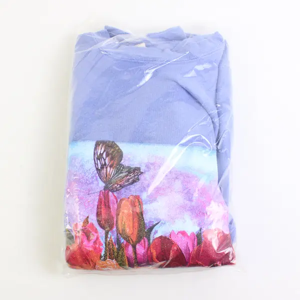 NWOT Vtg Comfort Colors Adult S Tulip Floral Graphic Crew Neck Pullover Sweater