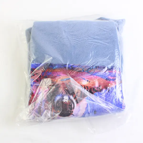 NWOT Vtg Comfort Colors Adult S Blue Tiger Graphic Crew Neck Pullover Sweater