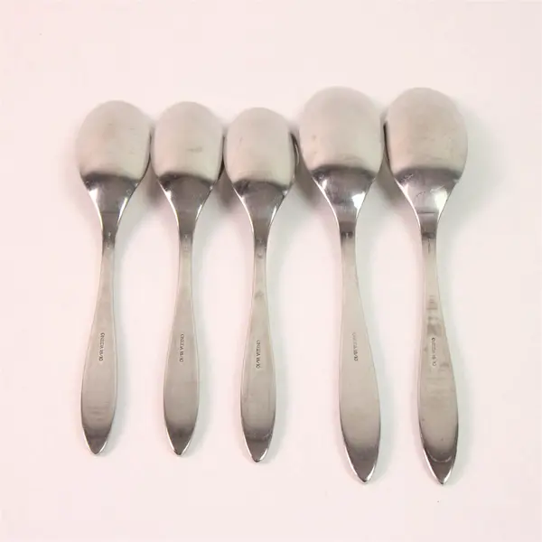 5 Oneida Silver Moderne Pattern 18/10 SS 2 Soup Spoons 3 Teaspoons Rare HTF  Pat