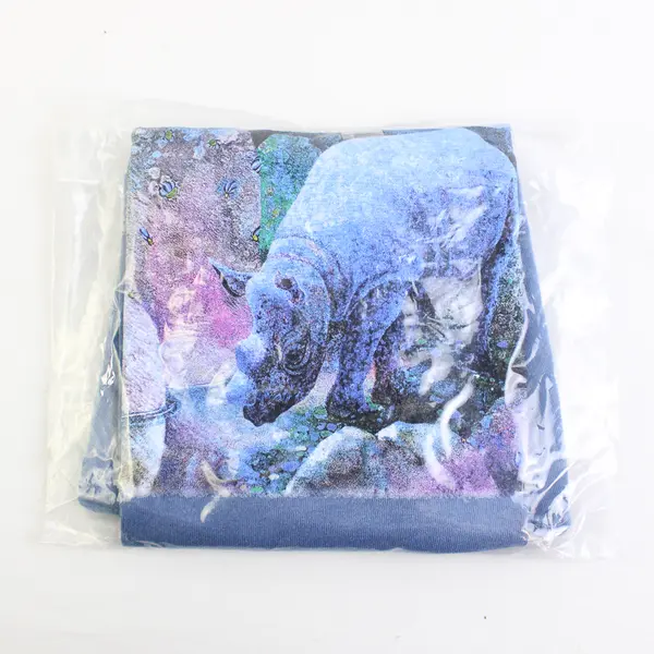 NWOT Vtg AmeriTees Youth M (10/12) Blue - Rhino Graphic Short Sleeve T-Shirt