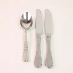Lot of 3 Oneida Silver Merlot Pattern 18/10 SS 1 Soup Spoon 2 Knives Rare Pieces