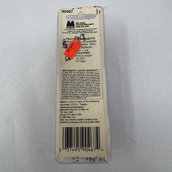 Motormite 90467 Distributor Gear OEM Shaft Drive Replacement - New