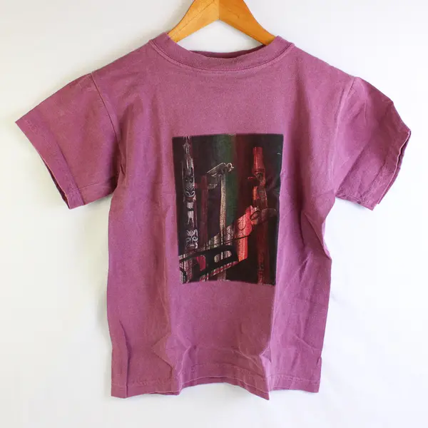 Vtg Comfort Colors Adult M Purple Totem Pole Graphic Short Sleeve T-Shirt NWOT