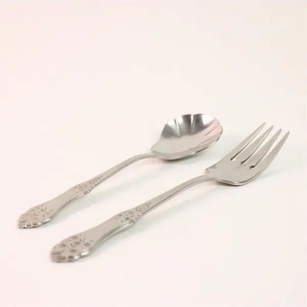 Lot of 4 Oneida Silver Morning Lace Pattern SS 3 Salad Forks 1 Sugar Spoon Rare