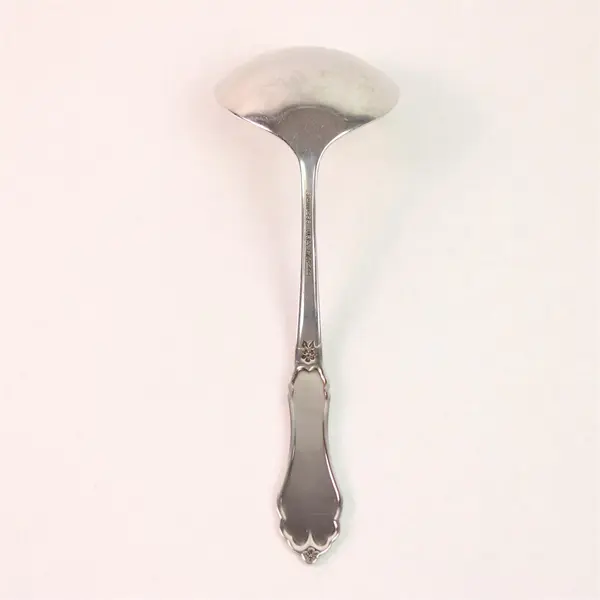 Oneida Silver Morning Lace Pattern SS Solid Gravy Ladle 7.75" Rare HTF Piece