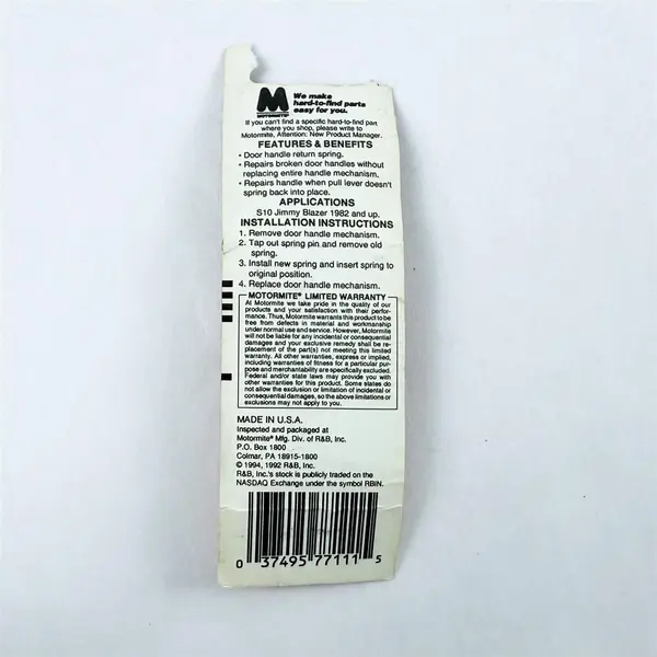 Dorman 77111 Interior Door Handle Spring - New Replacement