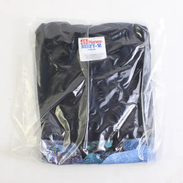 Vtg Hanes Beefy-T Youth M (10/12) Black Rhino Graphic Short Sleeve T-Shirt NWOT