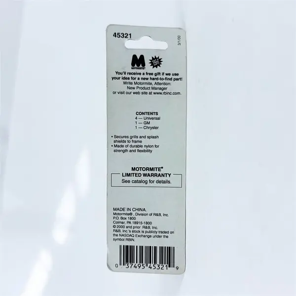 Dorman Grill and Shield Retainers PN#45321 New in Open Box