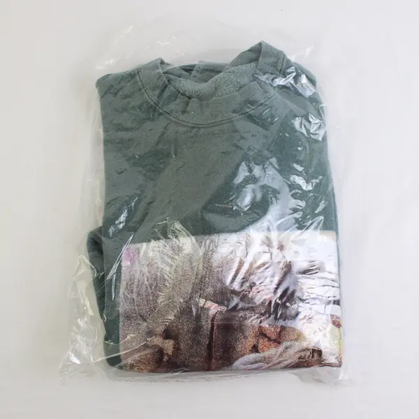 NWOT Vtg Oneita Adult M Dark Green Sleeping Wolf Graphic Pullover Sweater