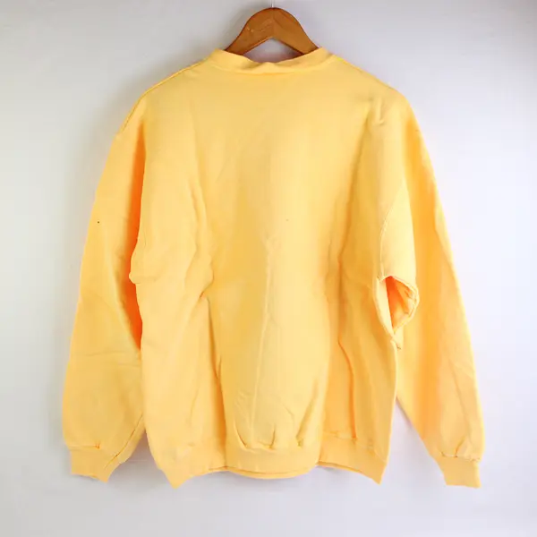 NWOT Vtg Oneita Adult M Yellow Floral Graphic Crew Neck Pullover Sweater