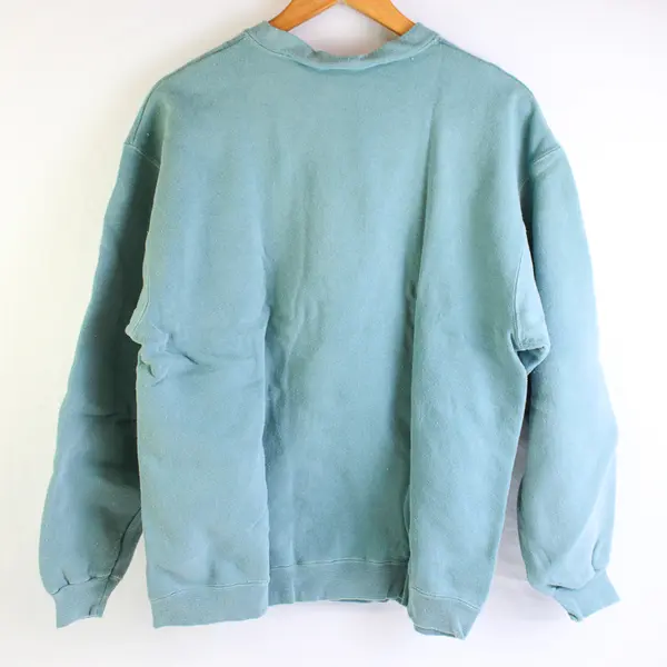 NWOT Vtg Oneita Adult M Green Totem Pole Graphic Crew Neck Pullover Sweater