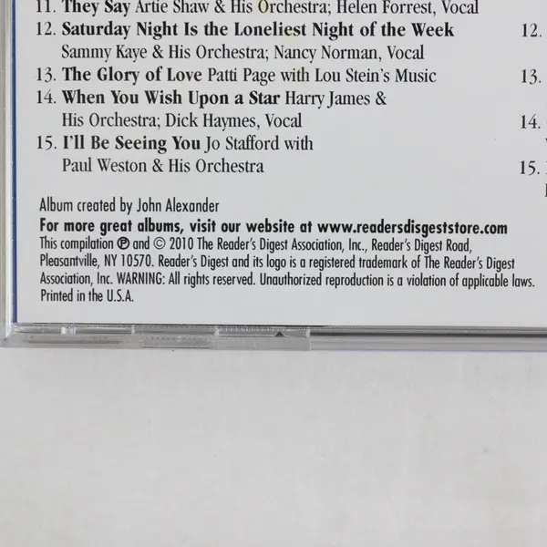 Double CD I'll Be Seeing You-Songs That Won The War, Reader's Digest Music, 2010