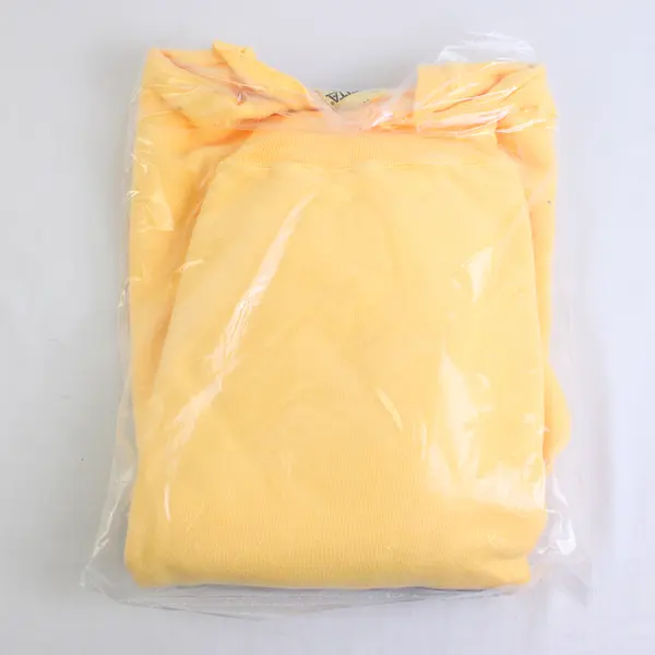 NWOT Vtg Oneita Adult M Yellow Sleeping Wolf Graphic Crew Neck Pullover Sweater