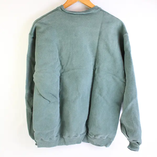 NWOT Vtg Oneita Adult M Dark Green Totem Pole Graphic Crew Neck Pullover Sweater