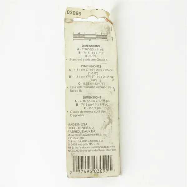 Dorman 03099 Exhaust Flange Stud & Nut 1pc - New Open Box