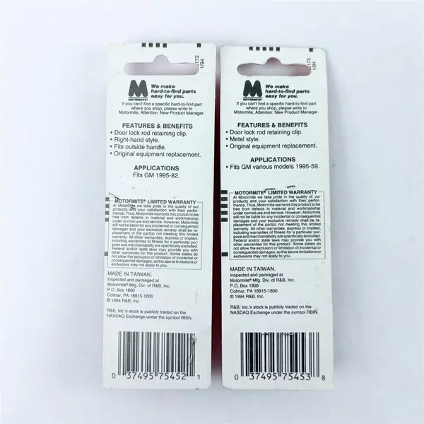 Set of 2 Help 75452 and 75453 Door Lock Rod Clip New Direct-Fit OEM Replacement