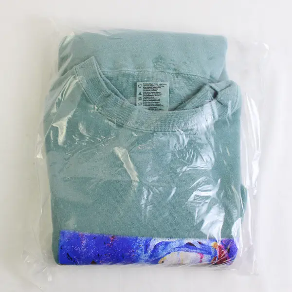 NWOT Vtg Oneita Adult M Teal Tiger Graphic Crew Neck Pullover Sweater