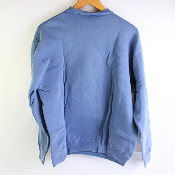 NWOT Vtg Oneita Adult M Blue Tiger Graphic Crew Neck Pullover Sweater