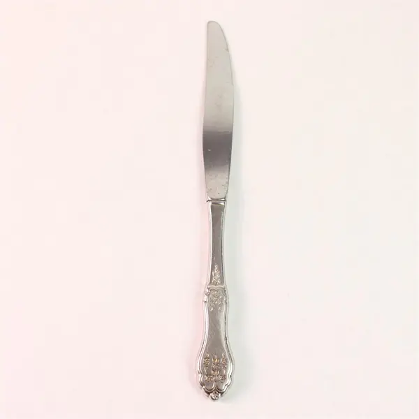 Oneida Silver Morning Lace Pattern SS Black Accent Dinner Knife 9" Long Good