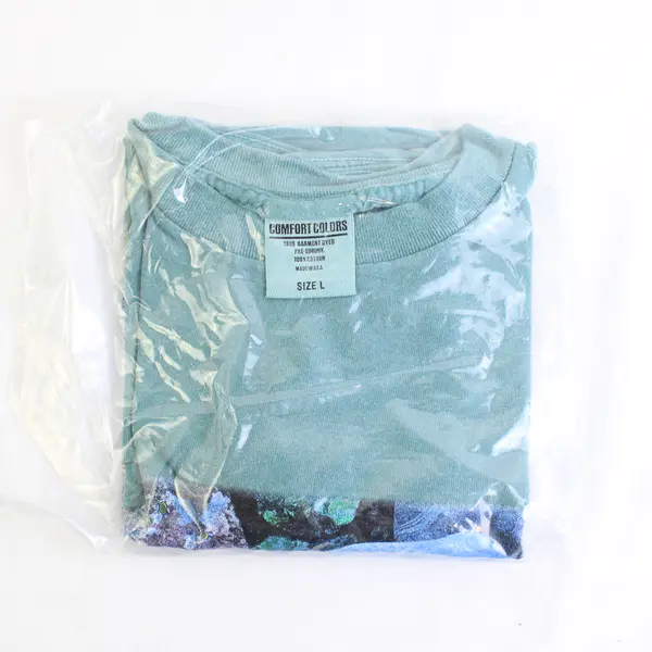 NWOT Vtg Comfort Colors Adult L Teal Rhino Graphic Short Sleeve T-Shirt