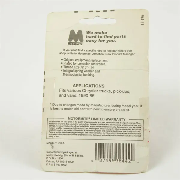 Dorman 38442 Exterior Lock Door Striker Bolt Hardware New Open Box