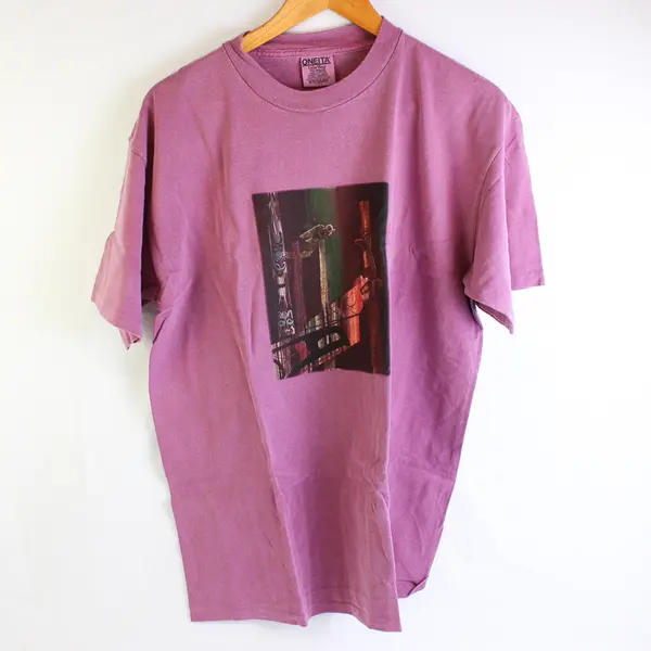 NWOT Oneita Adult L Purple Totem Pole Graphic Short Sleeve T-Shirt