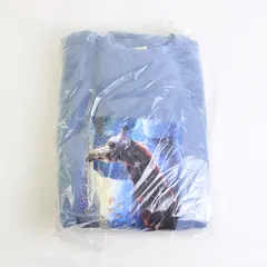 NWOT Vtg Comfort Colors Adult L Blue Giraffe Graphic Crew Neck Pullover Sweater