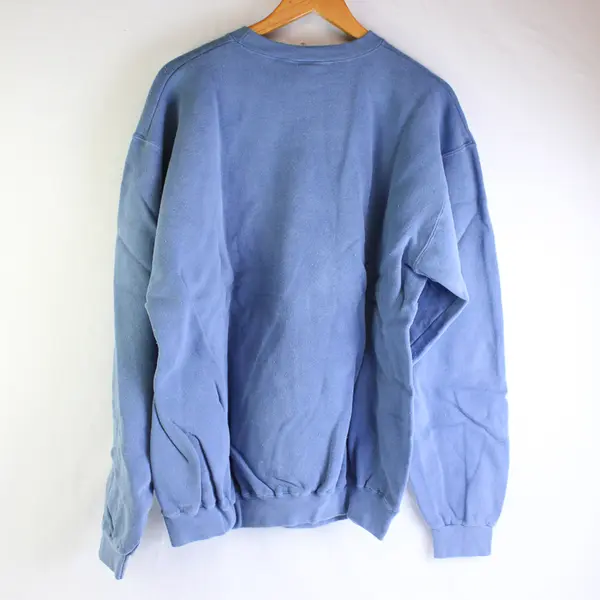 NWOT Vtg Comfort Colors Adult L Blue Giraffe Graphic Crew Neck Pullover Sweater